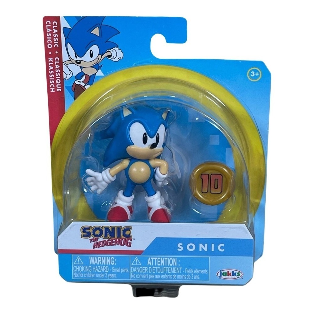 JAKKS PACIFIC SONIC THE HEDGEHOG FIGURE KIDS 2.5 IN BLUE NEW GOLD RING ACCESSORY